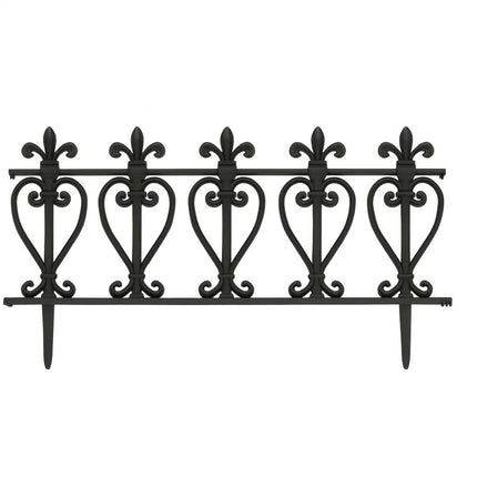 Garden Lawn Border Edge Fence Pack of 10 Plastic Wooden Effect Picket Edging Panels Path Landscape Decorative