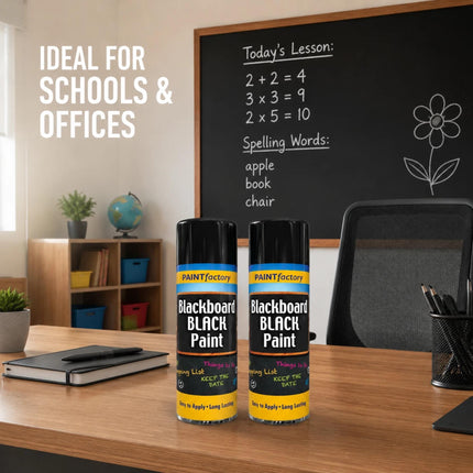 Blackboard Black Spray Paint 400ml Pack of 1 / Pack of 2 Matt Black Chalk Paint Multipurpose Furniture Wall Spray