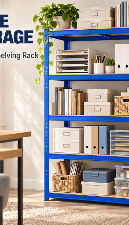 5 Tier Heavy Duty Blue Storage Shelving Rack –150 x 70 x 30 cm or 180 x 90 x 40 cm, Pack of 1/2/3