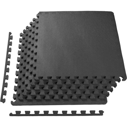 EVA Interlocking Foam Floor Mats 60 x 60 x 1cm, Pack of 4, Gym Flooring Tiles for Exercise, Yoga & Home Workouts