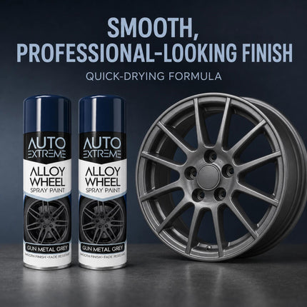 Alloy Wheel Spray Paint Gun Metal Grey Aerosol 300ml Quick Dry Car Wheel Paint Smooth Durable Fade Resistant Finish Automotive Pack of 1 or 2