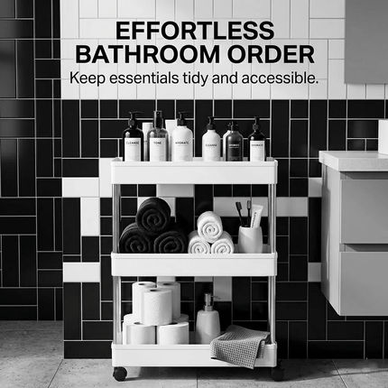 Slim Trolley Kitchen Bathroom Slider Storage Spice Rack Holder Shelf on Wheels Space Saving Rolling Organizer for Home Laundry Utility Room