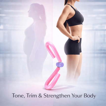 Thigh Master Exercise Trainer, Inner Thigh Hip Arm & Leg Exerciser, Portable Resistance Fitness Equipment for Home Workout and Strength Training, Pink