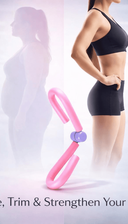 Thigh Master Exercise Trainer, Inner Thigh Hip Arm & Leg Exerciser, Portable Resistance Fitness Equipment for Home Workout and Strength Training, Pink