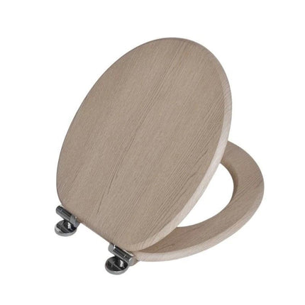 18 Inch Universal Bathroom MDF Toilet Seat Wooden WC Seat with Easy Fit Design and Fittings Durable Comfortable Smooth Finish Replacement Accessory