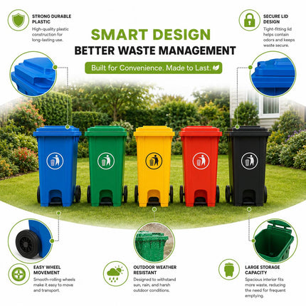 100L/120L Large Wheelie Waste Bin