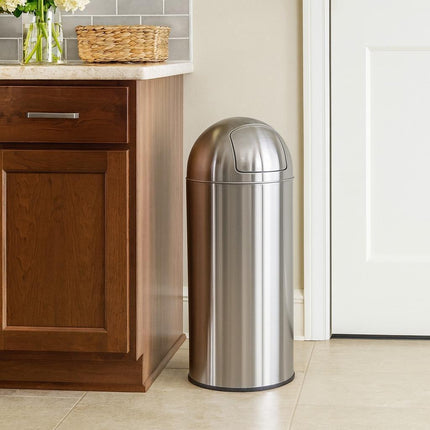 50L Stainless Steel Swing Lid Bin – Large Indoor & Outdoor Waste Bin