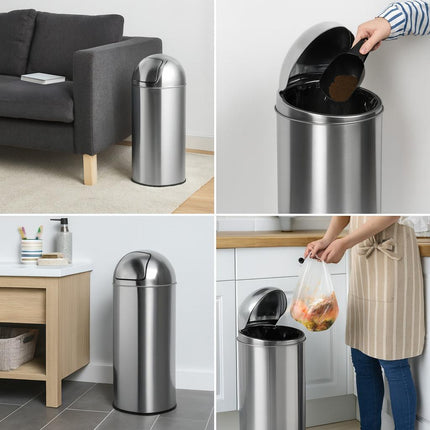 50L Stainless Steel Swing Lid Bin – Large Indoor & Outdoor Waste Bin