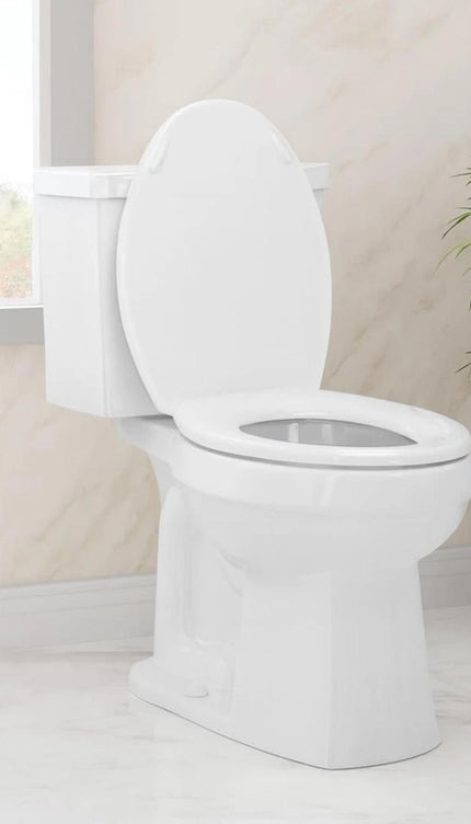 Universal Soft Close Toilet Seat White Oval Plastic WC Lid with Fittings