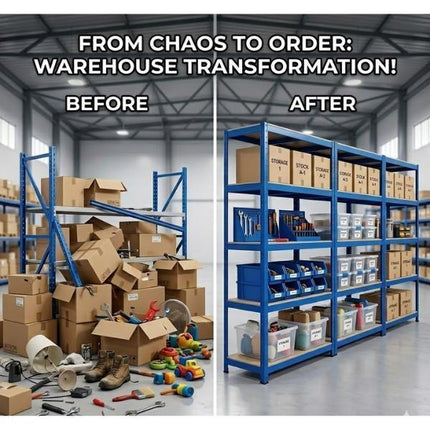 Heavy Duty Metal Storage Shelving Unit Pack of 3 | 5 Tier Galvanised Steel Garage Shelf Rack 150x70x30cm | Workshop Warehouse Organiser