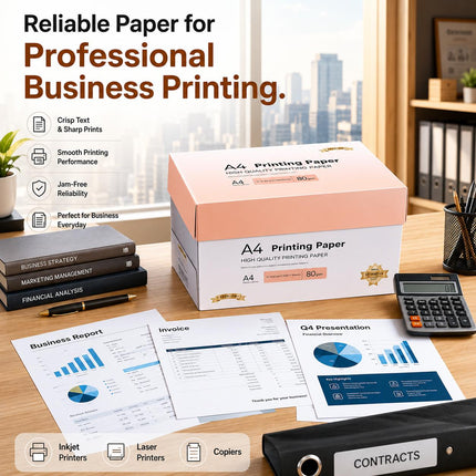 A4 Printer Paper White 70gsm/80gsm Multipurpose Copier Paper, 500 Sheets Per Ream, Inkjet Laser Printer Paper for Home Office School Printing