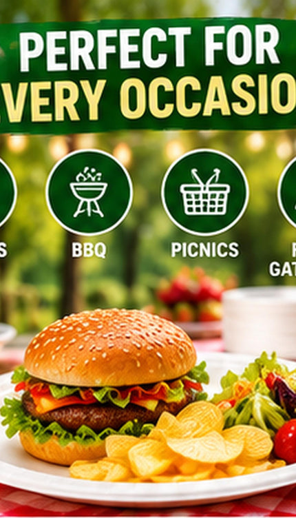 50 Pack Disposable Plates , Biodegradable Sugarcane for Parties, BBQs & Picnics, Choice of 7, 9 or 10 Inch