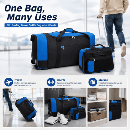 80L Rolling Duffle Bag