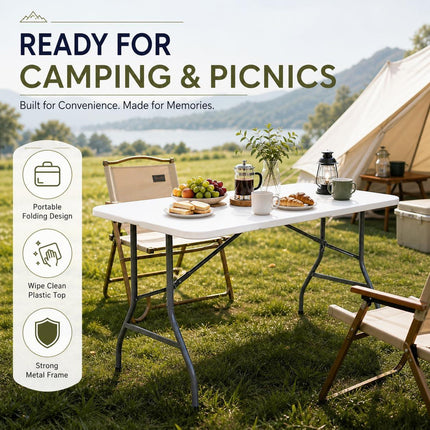 6ft Heavy Duty Folding Table – White