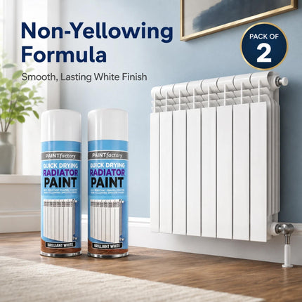 Cast Iron Radiator Spray Paint Brilliant White Aerosol 400ml Quick Dry Durable Metal Surface Paint Indoor Outdoor Radiator Paint Pack of 1 or 2