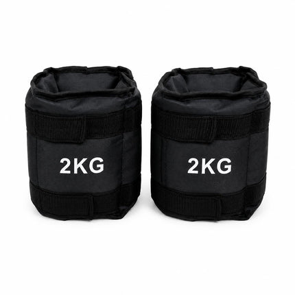 Black Ankle Wrist Weights Pair Adjustable Straps for Walking Running Yoga Gym Fitness Training 0.5kg-3kg