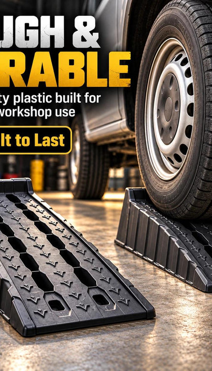 3 Ton Plastic Car Ramps – 2-Piece Stackable Set, Anti-Slip