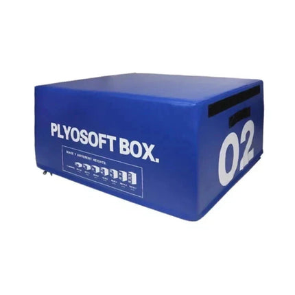 30cm Soft Plyometric Jump Box Blue, Stackable Foam Plyo Box with Non-Slip PVC Cover, Fitness Step Platform for Home Gym, Box Jumps, Step-Ups and Strength Training, 90 x 75cm