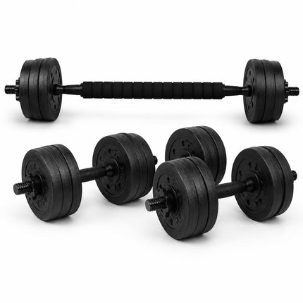 10kg Adjustable Dumbbell Barbell Set 10KG Home Gym Weight Set with Connecting Rod & Spin Collars