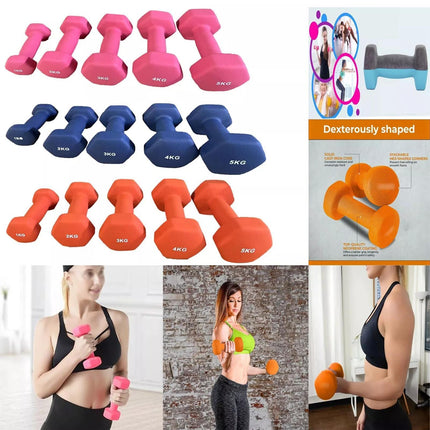 Neoprene Dumbbells Set Weights Iron Hand Pair Aerobic Workout Fitness Home Gym