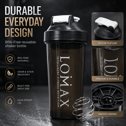 700ml Protein Shaker Bottle with Mixing Ball, BPA-Free Leak-Resistant Sports Drink Mixer Cup for Protein Powder, BCAA and Creatine, Portable Gym Fitness Workout Bottle for Men and Women and Travel Use