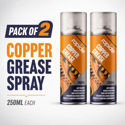 Copper Grease Spray High Temperature 250ml Anti Seize Metal Protection Aerosol Brake Squeak Prevent Rust Spray Automotive Pack of 1 or 2