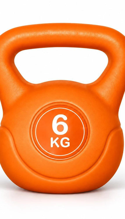 6KG Orange Vinyl Coated Kettlebell – Home Gym Exercise Weight