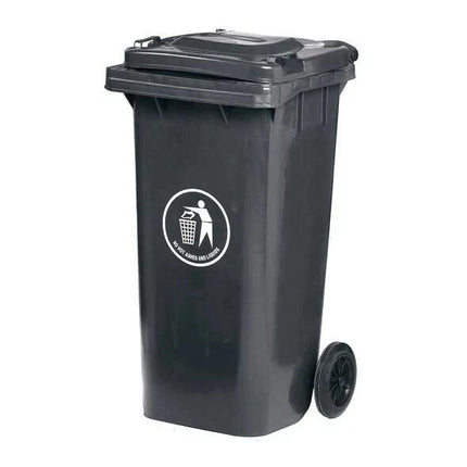 Wheelie Bin 100L 120L Waste Rubbish Dustbin with Lid Rubber Wheels