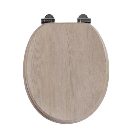 18 Inch Universal Bathroom MDF Toilet Seat Wooden WC Seat with Easy Fit Design and Fittings Durable Comfortable Smooth Finish Replacement Accessory