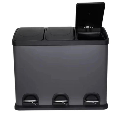 Stainless Steel Pedal Bin – Multi Compartment Recycling Waste Bin