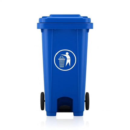 Wheelie Bin 100L 120L Waste Rubbish Dustbin with Lid Rubber Wheels