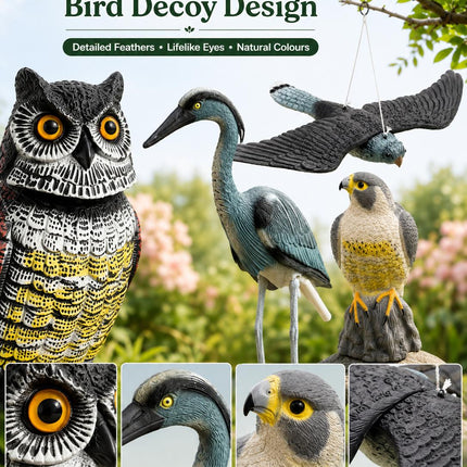Plastic Hawk  Bird Decoy Pest Deterrent Garden Pond Pigeon Crow Cat Scarer Outdoor Ornament