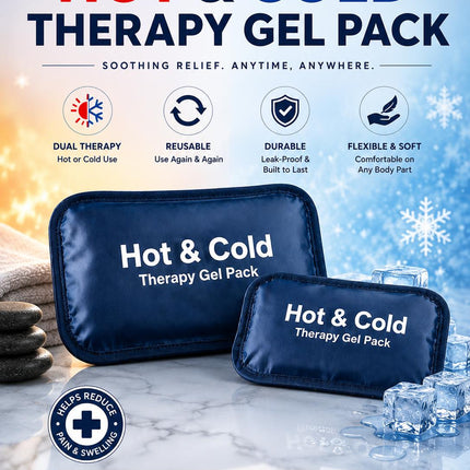 Reusable Hot Cold Gel Pack with Adjustable Strap Microwaveable Freezable Ice Pack for Pain Relief Use