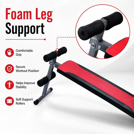 Adjustable Sit-Up Bench with Reverse Crunch Handles – Core & Ab Workout Bench