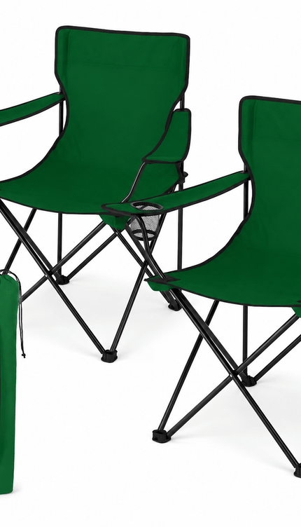 Portable Folding Camping Chair, Lightweight Polyester & Steel Outdoor Chair for Garden, Beach & Picnic