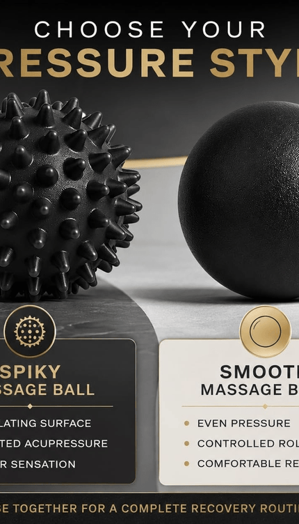 Massage Ball Set Black Muscle Relieve Pain Therapy Lacrosse Spiky Balls 6.1 &7cm