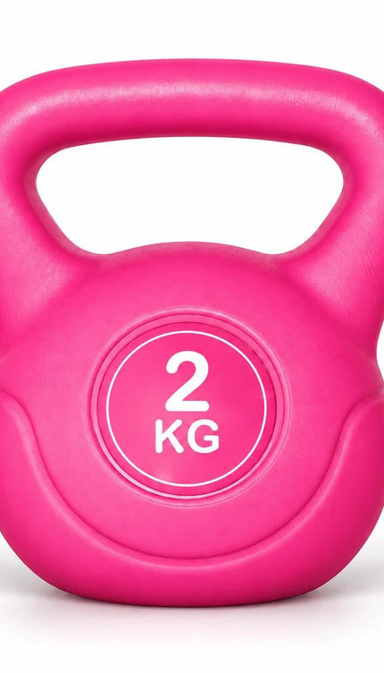 2KG Pink Vinyl Coated Kettlebell – Home Gym Strength Training