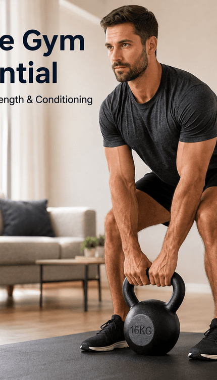 16kg Cast Iron Kettlebell – Black Home Gym Weight