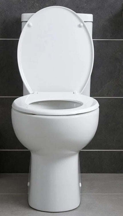 Universal Soft Close Toilet Seat White Oval Plastic WC Lid with Fittings