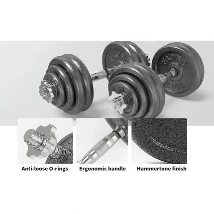 15-50kg Cast Iron Adjustable Dumbbell Weight Barbell Set for Men Women Home Gym Fitness Strength Training Muscle Building Exercise Equipment Indoor Workout