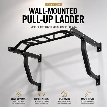 Wall Mounted Pull Up Bar & Dip Station – Power Tower Home Gym | Upper Body Strength Training Station