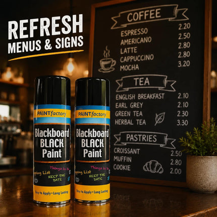Blackboard Black Spray Paint 400ml Pack of 1 / Pack of 2 Matt Black Chalk Paint Multipurpose Furniture Wall Spray
