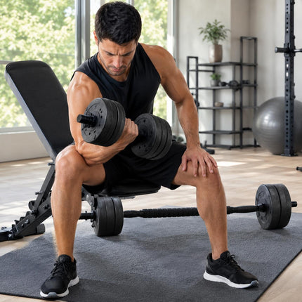 10kg Adjustable Dumbbell Barbell Set 10KG Home Gym Weight Set with Connecting Rod & Spin Collars