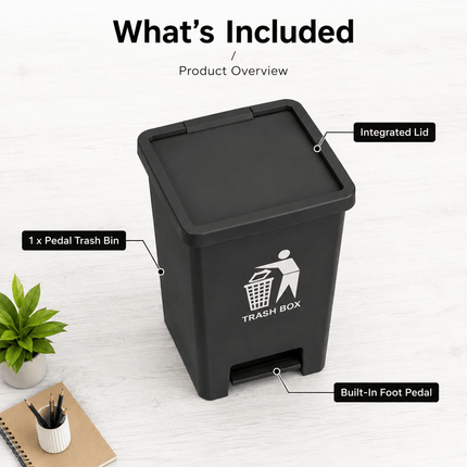 Recycling Pedal Bin 50L/80L, Large Capacity Kitchen & Office Waste Bin with Lid, Hands-Free Rubbish Trash Can for Home, Workplace and Commercial Use