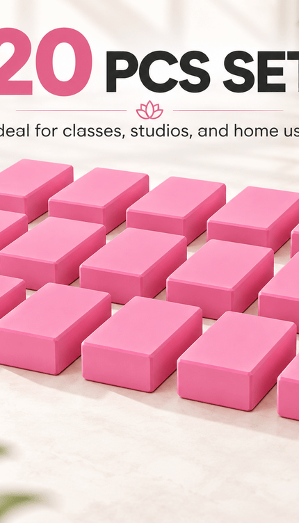20 pcs Yoga Blocks, Lightweight Non-Slip Foam Yoga Bricks with Supportive Cushioning for Pilates, Stretching, Meditation, Home Workouts and Gym Exercise, for Men and Women, Blue, Purple, Black or Pink