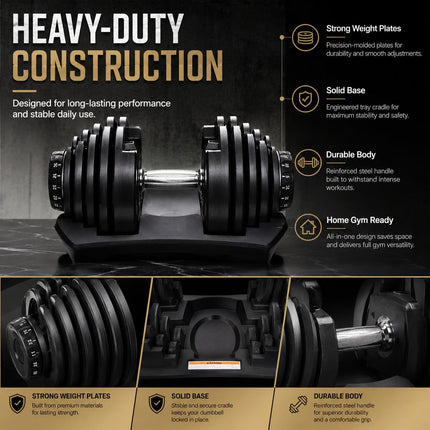 Adjustable Quick Dial Dumbbell – 24kg/40kg