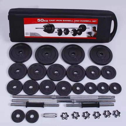 15-50kg Cast Iron Adjustable Dumbbell Weight Barbell Set for Men Women Home Gym Fitness Strength Training Muscle Building Exercise Equipment Indoor Workout