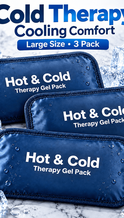 3 Pack Large Reusable Hot & Cold Gel Packs Compress Shoulder Knee Back Elbow Ankle