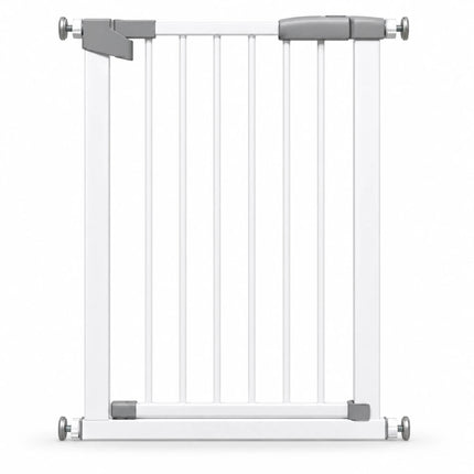 Baby Safety Gate Pressure Fit Stair Gate Auto Close Double Lock Steel Child Pet Gate Adjustable 63-70cm Doorway Barrier No Drill Installation Walk Through Safety Gate for Stairs Hallway Home