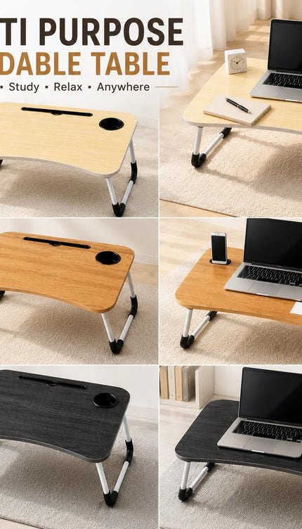 Foldable Laptop Lap Desk Breakfast Bed Sofa Tray